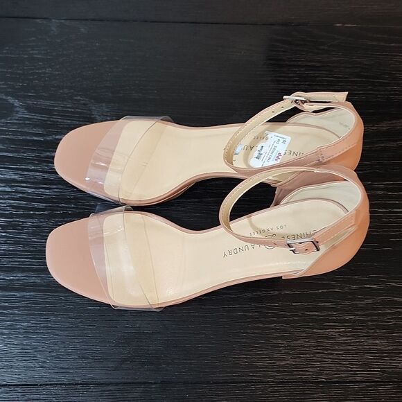 BRAND NEW CHINESE LAUNDRY WOMEN'S TERI CLEAR ANKLE STRAP BLOCK HEEL SANDALS - Picture 7 of 16